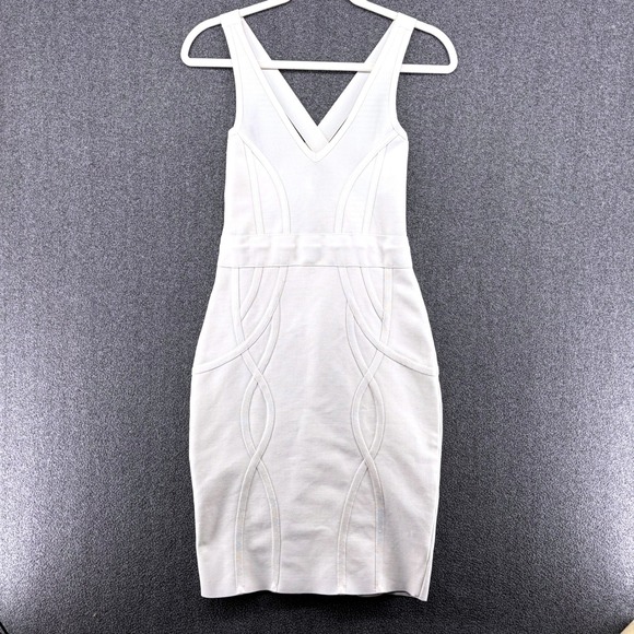Dresses & Skirts - Bandage Bodycon Y2K Criss‎ Cross Back Zipper Dress Ivory- See Measurements
